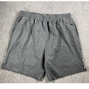 Dip Men's Athletic Shorts Gray Heathered Elastic Waist Built-in Liner Size L